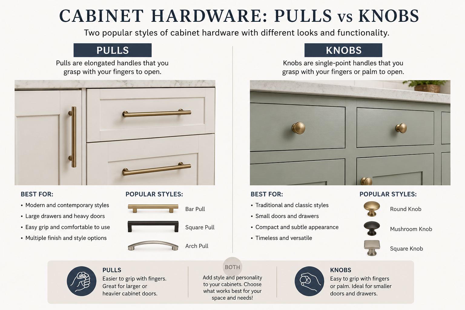 Cabinet hardware pulls and knobs examples